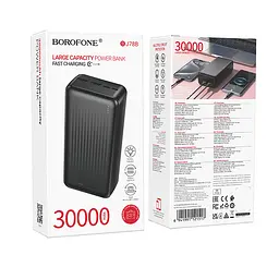 Зовнішній акумулятор BOROFONE BJ78B Clever power bank (30000mAh) Чорний - мініатюра 2