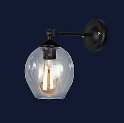 Бра настінне Levistella 756WPR0231F-1 BK+CL, E27, 40W, чорний, прозоре скло, метал, сучасний стиль - мініатюра 2