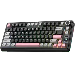 Клавіатура бездротова Aula S75 Pro Black Grey Pink (S75PRO-BGP)