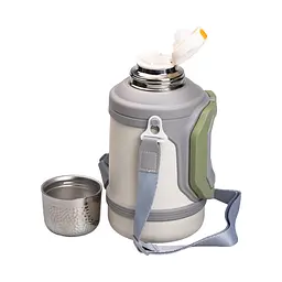 Термос для туризму Vacuum Cup 1,5 л з фліп кришкою та складаними ручками, сірий Yiwu HP-14-21W - мініатюра 22