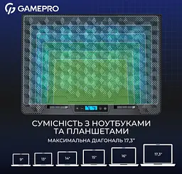 Охолоджувальна підставка для ноутбука до 17,3 дюймів GamePro GPCP-1140 15xfans - мініатюра 8