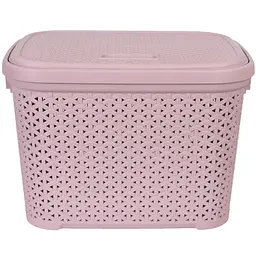 Кошик Diomedea з кришкою 44.5x33.6x31 см 30 л пудровий (К14-805)  - мініатюра 2