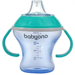 Поїлка-непроливайка з м'яким носиком BabyOno Natural nursing м'ята 3+ 180 мл (1456/01)