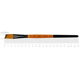 Пензель синтетика кутова FLAME 1368А №12 коротка ручка Rosa [CD]