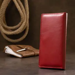 Вертикальне жіноче портмоне Grande Pelle 11555 червоний - мініатюра 9