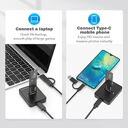 Док-станція для накопичувачів Gembird USB Type-C M.2 SATA NVME SSD (DD-U3M2) - мініатюра 6
