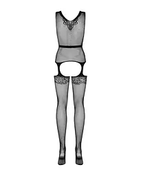 Бодістокінг Obsessive Bodystocking F217 S/M/L, елегантний силуетний малюнок, імітація панчіх - мініатюра 6