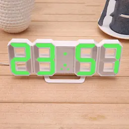 Настільний LED годинник електронний з будильником термометром від USB Caixing CX-2218 зелене підсвічування - мініатюра 2
