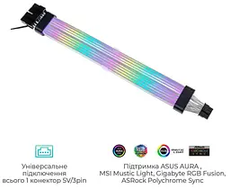 Кабель для ПК Qube RGB 12+4Pin to 2*8Pin VGA, Black - мініатюра 4