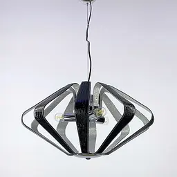Підвісна люстра з елементами екошкіри Black Adele Line.F S 1827/3 BK - мініатюра 2