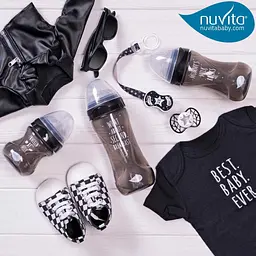 Пустушка Nuvita 7064 Air55 Cool ортодонтична 0m+ BABY STAR чорна NV7064IB - мініатюра 11