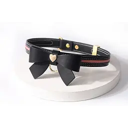 Повідець Lockink Sevanda Love Heart Butterfly LeaTher Collar Set - Black - мініатюра 4