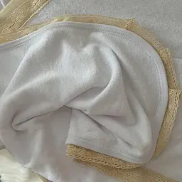 Крижма "Янгол Махра" подвійна 75*100 см Молочний із золотим - мініатюра 4