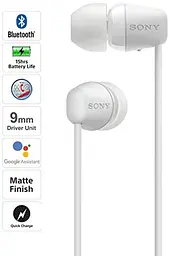 Навушники Sony WI-C200 In-ear Wireless Mic White (WIC200W.CE7) - мініатюра 2