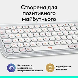 Клавіатура Logitech POP Icon Keys Bluetooth UA Off-White (920-013072) - мініатюра 10