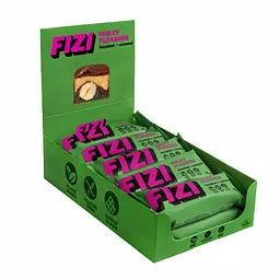 Протеїнові батончики FIZI Chocolate Bar — 10 × 45 г Hazelnut-Caramel