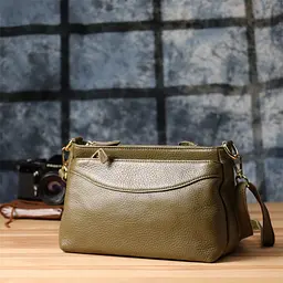 Шкіряна сумка із щільним дном для жінок Vintage 27х16х11 см sum0027630 - мініатюра 10