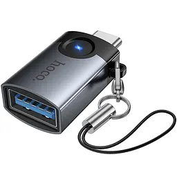 Перехідник Hoco UA46C Type-C Male to USB Female USB3.0 Metal gray - мініатюра 4
