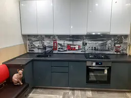 Кухонний фартух Тауерський міст для кухні ПВХ наклейка Лондон Англія Сірий 60х250 см Happy Pocket Z180431 - мініатюра 8