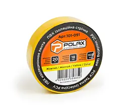 Ізоляційна стрічка ПВХ Polax жовта 20 м (101-091) - мініатюра 2