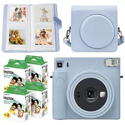 Подарочный набор камера Fujifilm Instax Square SQ1, Фотобумага 80 шт, Чехол, Фотоальбом 80 фото Голубой