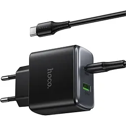 МЗП Hoco C158A Upgrade PD45W (1USB-A/1C) + кабель Type-C to Type-C Black - мініатюра 5