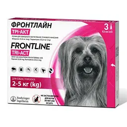Краплі Boehringer Ingelheim Frontline TRI-ACT від бліх і кліщів для собак XS 2-5 кг