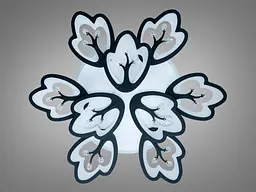 Дизайнерська стельова LED люстра Diasha 8148/6+3BK Petal чорна, 9 плафонів, 185 Вт, 80 см, 16-25m2 - мініатюра 4