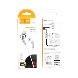 Провідні навушники Hoco M71 Inspiring with mic Hi-Fi, 3.5mm, 1.2m, white - мініатюра 2