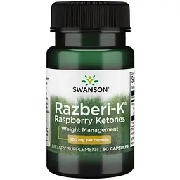 Жироспалювач Swanson Razberi-K Raspberry Ketones 100 мг 60 капсул (1086-100-30-3717091-20)