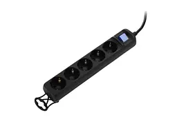 Подовжувач мережевий 5 розеток 5 метрів 2E Power Extension 5 Type F 5m 16A Black - мініатюра 4