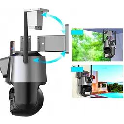 Вулична охоронна WIFI камера відеоспостереження Dual Lens Поворотна камера спостереження з бузком - мініатюра 4