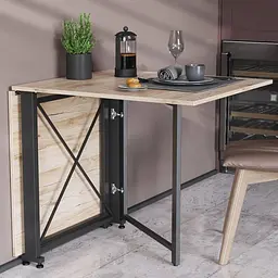 Стіл-книжка трансформер Оріон 2 Ferrum-decor 750x1520x730 Чорний метал ДСП Дуб Сан-Марино 16 мм (FRD-104584)