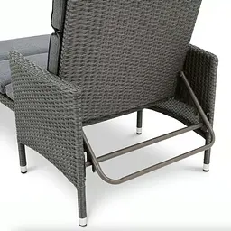 Садовий шезлонг Di Volio Breso з ротангу сірий - мініатюра 12