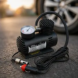 Автомобільний компресор Air Pump Ji030 12 V / Компресор для шин / Насос електричний від прикурювача - мініатюра 4