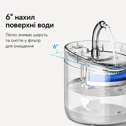 Фонтан для котів Pet Fountain WF060 1,8 л з фільтром, Прозорий - мініатюра 4