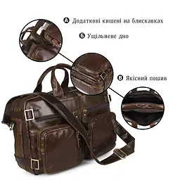 Сумка чоловіча 14074 Vintage коричнева - мініатюра 6
