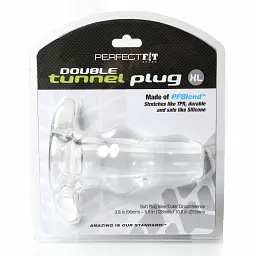 Анальний тонель Perfect Fit Double Tunnel Plug XL 17 см (прозорий) - мініатюра 3