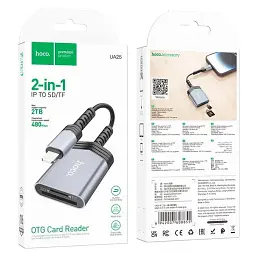 Кардрідер Hoco UA25 2-in-1 Lightning для SD/TF карт до 2 ТБ швидкість до 480 Мбіт/с - мініатюра 7