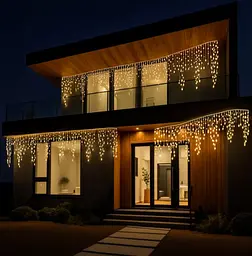 Новорічна гірлянда вулична Бахрома 36 м 600 LED білий провід Жовтий Garlando 36MWY - мініатюра 2