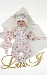 Літній набір на виписку з пологового для дівчинки (4 предмети) "Rose" зріст 56 см Lari Молочний - мініатюра 2