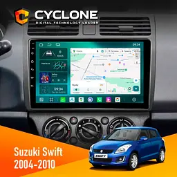 Штатна магнітола Suzuki Swift 2004-2010 Cyclone C10-013 4x64 DSP 4G Cyclone (НФ-00006444)