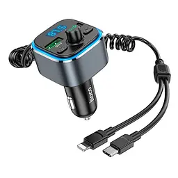 Адаптер автомобильный HOCO Energy car BT FM transmitter E74 - мініатюра 3