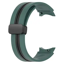 Браслет Cls-line-black для Samsung Galaxy Watch 4 - темно-зелено-чорний ширина кріплення 20мм силікон Watchbands (W36-3WB21134651) - мініатюра 4