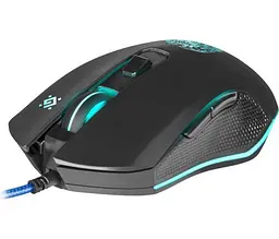 Миша Defender Sleipnir GM-927, чорний, USB, оптична, 800-6400 dpi, 60 IPS, 5 програмованих кнопок, райдужне підсвічування, 1.5 м,