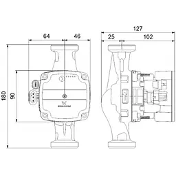 Циркуляційний насос Grundfos Alpha Solar 25-75 180 (98989300) - мініатюра 7