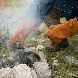 Рукавички вогнестійкі шкіряні Naturehike NH20FS042 L коричневі - мініатюра 3