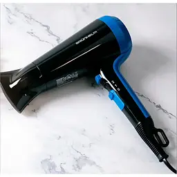 Фен для сушіння волосся Grunhelm GHD-580 потужний компактний 2 режими 2100 Вт чорно-синій - мініатюра 5