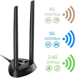 Адаптер WiFi 6E Cudy WE4000 AX5400 PCI Express тридіапазонний з Bluetooth 5.2 (73-00535) - мініатюра 3