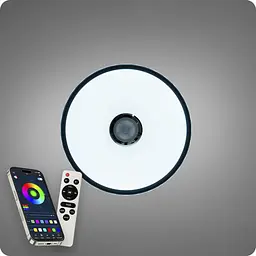 Люстра світлодіодна 517 Dlight RGB з пультом і колонкою 80Вт Білий (02167) - мініатюра 9